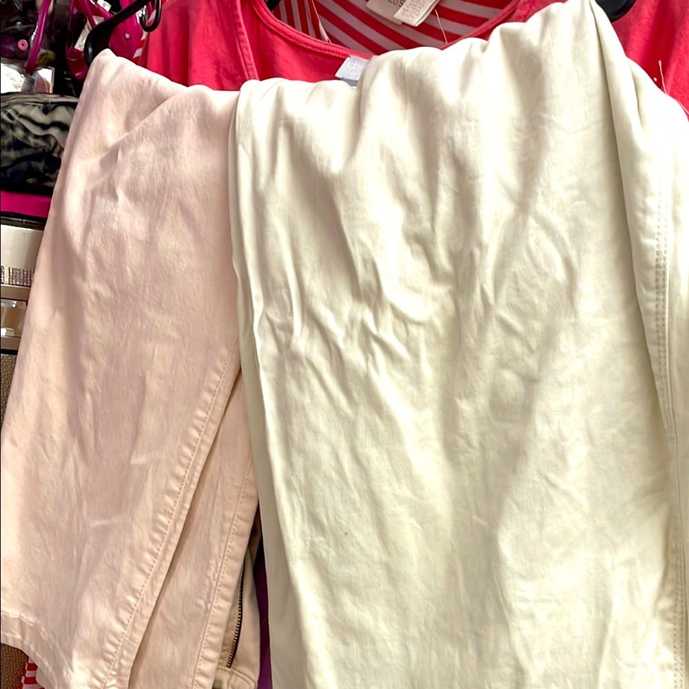Chico's 2pairs of (1)Creamy pale peach and (1) creamy pale Pink Casual Bottoms